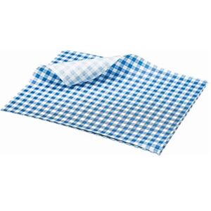 Genware DE316BL Greaseproof Paper Gingham Print Blue 25 x 20cm Genware DE316BL Greaseproof Paper Gingham Print Blue 25 x 20cm