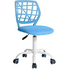 FurnitureR Colorful Office Chair Modern Design Adjustable Computer Chair Armless Swivel Computer Chair for Kids Bedroom Home Office Blue FurnitureR Colorful Office Chair Modern Design Adjustable Computer Chair Armless Swivel Computer Chair for Kids Bedroom Home Office Blue