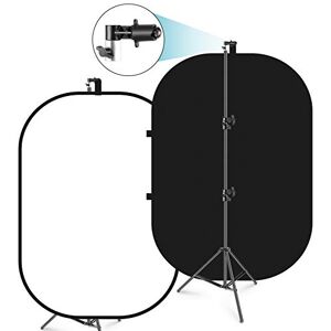 NEEWER 5x7ft/1.5x2m Chromakey Foldable Backdrop with Stand 8.5ft/2.6m, 2-in-1 Reversible Black White Green Background Panel for Photography Studio, Live Streaming, Video Calls, Games NEEWER 5x7ft/1.5x2m Chromakey Foldable Backdrop with Stand 8.5ft/2.6m, 2-in-1 Reversible Black White Green Background Panel for Photography Studio, Live Streaming, Video Calls, Games