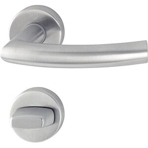 HOPPE Door Handle Set, Trondheim with Rosette WC, Stainless Steel Matte, 2819280, by HOPPE Door Handle Set, Trondheim with Rosette WC, Stainless Steel Matte, 2819280, by