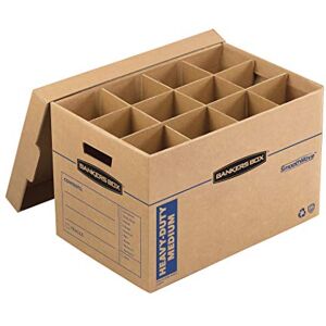 BANKERS BOX SmoothMove Heavy-Duty Kitchen Moving Box, Dish and Glass Box Dividers, Cushion Foam, 12 x 12.25 x 18.5 Inches, Kraft, 1 Pack (7710701) BANKERS BOX SmoothMove Heavy-Duty Kitchen Moving Box, Dish and Glass Box Dividers, Cushion Foam, 12 x 12.25 x 18.5 Inches, Kraft, 1 Pack (7710701)