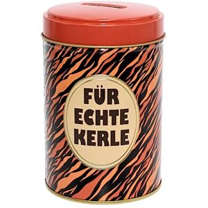 Dekohelden24 Metal Money Box – tin Real Guys, Black/Brown Design, Tiger Stripes, H/Ø ac. 14 x 9 cm, Standard Size Dekohelden24 Metal Money Box – tin Real Guys, Black/Brown Design, Tiger Stripes, H/Ø ac. 14 x 9 cm, Standard Size