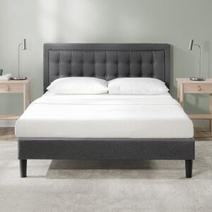 Zinus Dachelle Double Bed frame Bed 135x190 cm 35 cm Height Upholstered Platform Bed frame with Wood slat support Dark Grey Zinus Dachelle Double Bed frame Bed 135x190 cm 35 cm Height Upholstered Platform Bed frame with Wood slat support Dark Grey