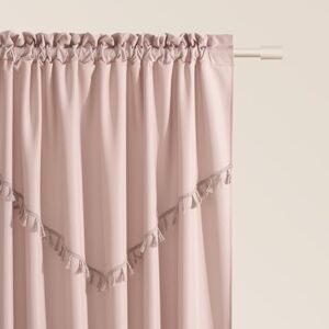 ROOM99 Chloe Curtain with Ruffle Tape, 140 x 280 cm, Width x Height Sliding Curtains, Modern Curtain, Living Room, Bedroom, Powder Pink, Pack of 1 ROOM99 Chloe Curtain with Ruffle Tape, 140 x 280 cm, Width x Height Sliding Curtains, Modern Curtain, Living Room, Bedroom, Powder Pink, Pack of 1