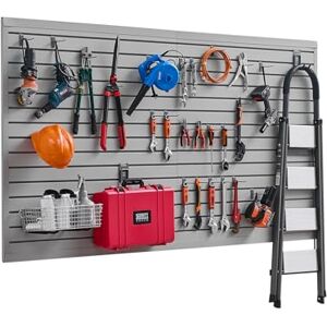 VEVOR Slat Wall Paneling, 8 x 4 ft, PVC Garage Slatwall with Modular Design, Grey Slat Wall Easy-to-Install Adjustable Slatwall Panel with Coupling Structure & DIY Cutting, Fits for Storage & Display VEVOR Slat Wall Paneling, 8 x 4 ft, PVC Garage Slatwall with Modular Design, Grey Slat Wall Easy-to-Install Adjustable Slatwall Panel with Coupling Structure & DIY Cutting, Fits for Storage & Display