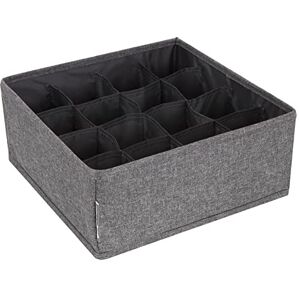 Bigso Box of Sweden Fabric Drawer Dividers with 16 Compartments Underwear Drawer Organiser for Underwear and Socks Drawer Storage Box Grey Bigso Box of Sweden Fabric Drawer Dividers with 16 Compartments Underwear Drawer Organiser for Underwear and Socks Drawer Storage Box Grey
