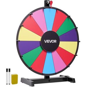 VEVOR 457 mm Spinning Prize Wheel, 14 Slots Spinning Wheel with Stand, Tabletop Win Fortune Roulette with a Dry Erase and 2 Markers, 6 Colors, Easy Assembly, for Party Pub Trade Show Carnival Events VEVOR 457 mm Spinning Prize Wheel, 14 Slots Spinning Wheel with Stand, Tabletop Win Fortune Roulette with a Dry Erase and 2 Markers, 6 Colors, Easy Assembly, for Party Pub Trade Show Carnival Events