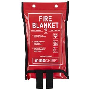 Firechief Kitemarked Fire Blanket 1.2m x 1.2m, Soft Case, Red Medium Emergency Fire Blanket For Home, Kitchen, Garage Kitemark Certified to BS EN 1869 SVB2/K40 Model Firechief Kitemarked Fire Blanket 1.2m x 1.2m, Soft Case, Red Medium Emergency Fire Blanket For Home, Kitchen, Garage Kitemark Certified to BS EN 1869 SVB2/K40 Model