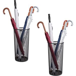 Mind Reader Network Collection, Umbrella Stand, 12 Umbrella Capacity, Entryway Organizer, Reinforced Solid Rim and Base, Metal Mesh, Set of 2, 10.25" L x 10.25" W x 19.5" H, Black Mind Reader Network Collection, Umbrella Stand, 12 Umbrella Capacity, Entryway Organizer, Reinforced Solid Rim and Base, Metal Mesh, Set of 2, 10.25" L x 10.25" W x 19.5" H, Black
