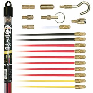 KLEIN TOOLS Super Rod CRSD Super Deluxe Set, 10m/32ft Cable Installation Kit, 7 Attachments, Adoxim 5 Material, Glossy Finish, Black KLEIN TOOLS Super Rod CRSD Super Deluxe Set, 10m/32ft Cable Installation Kit, 7 Attachments, Adoxim 5 Material, Glossy Finish, Black