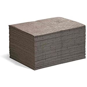 PIG New Absorbent Mat Pads – Universal – Absorbs Oils, Coolants, Solvents & Water, Pack of 125, 82.3 L Capacity, Keeps Floors Clean & Safe in Industrial Workspaces PIG New Absorbent Mat Pads – Universal – Absorbs Oils, Coolants, Solvents & Water, Pack of 125, 82.3 L Capacity, Keeps Floors Clean & Safe in Industrial Workspaces