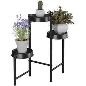 Relaxdays Plant Stand, 3 Tiers, Metal & Plastic, HWD: 61x55x30 cm, Shelves for Flower Pots & Herbs, Display Rack, Black, Iron Relaxdays Plant Stand, 3 Tiers, Metal & Plastic, HWD: 61x55x30 cm, Shelves for Flower Pots & Herbs, Display Rack, Black, Iron