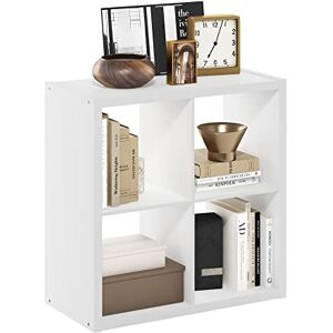 Furinno Cubicle Open Back Decorative Cube Storage Organizer, 4-Cube, White Furinno Cubicle Open Back Decorative Cube Storage Organizer, 4-Cube, White