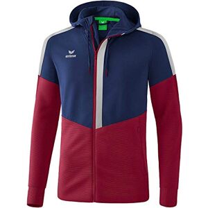 Erima Squad Training Jacket with Hood New Navy/Bordeaux/Silver Grey, Large Erima Squad Training Jacket with Hood New Navy/Bordeaux/Silver Grey, Large