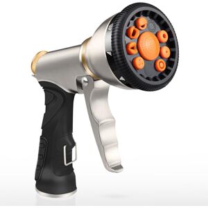 DRINCOSH Garden Hose Nozzle, Upgrade Heavy Duty Metal High Pressure Water Hose Nozzle with 9 Spray Patterns Rotating for Outdoor Lawn & Garden Watering, Car & Pet Washing DRINCOSH Garden Hose Nozzle, Upgrade Heavy Duty Metal High Pressure Water Hose Nozzle with 9 Spray Patterns Rotating for Outdoor Lawn & Garden Watering, Car & Pet Washing