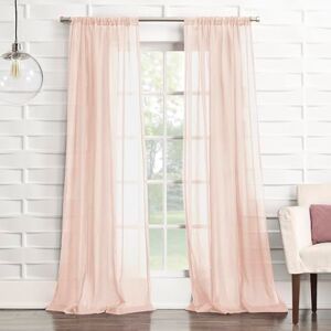 No. 918 Tayla Crushed Texture Semi-Sheer Rod Pocket Curtain Panel, 50" x 63", Blush Pink No. 918 Tayla Crushed Texture Semi-Sheer Rod Pocket Curtain Panel, 50" x 63", Blush Pink