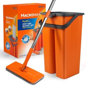 Macro Max Macromax Flat Mop & Bucket Set, Aqua Revolution System with 8L Capacity, Wet & Dry Cleaning, Washable Microfibre Mop Heads & Replacements 180° Swivel Handle, Perfect Mop for Cleaning Floors Macro Max Macromax Flat Mop & Bucket Set, Aqua Revolution System with 8L Capacity, Wet & Dry Cleaning, Washable Microfibre Mop Heads & Replacements 180° Swivel Handle, Perfect Mop for Cleaning Floors