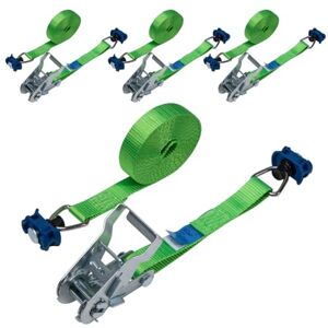 LOADCARE Set of 4 4 m 2-Piece Ratchet Lashing Strap with Ratchet for Airline Rail Lashing Rail 500daN (Green) LOADCARE Set of 4 4 m 2-Piece Ratchet Lashing Strap with Ratchet for Airline Rail Lashing Rail 500daN (Green)