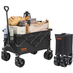 VEVOR 150 L Beach Terrain Wheels, Heavy Duty Folding Cart Max 350 lbs with Drink Holders, Sports Wagon for Camping, Shopping, Garden, Black, 35 x 21.3 x 42.5 in VEVOR 150 L Beach Terrain Wheels, Heavy Duty Folding Cart Max 350 lbs with Drink Holders, Sports Wagon for Camping, Shopping, Garden, Black, 35 x 21.3 x 42.5 in