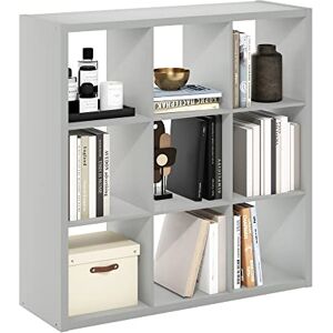 Furinno CUBICLE Book Shelf, 9-Cube Thick Frame Bookshelf, Reversible Bookcase with Open Back, 14.6 x 43.8 x 43.8, for Living Room, Bedroom, Home Office, Light Grey Furinno CUBICLE Book Shelf, 9-Cube Thick Frame Bookshelf, Reversible Bookcase with Open Back, 14.6 x 43.8 x 43.8, for Living Room, Bedroom, Home Office, Light Grey