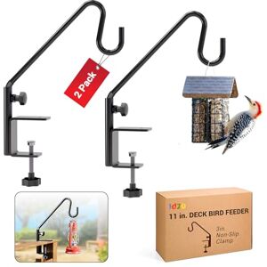 IDZO Deck Bird Feeder Hanger for Railing, 11inch Deck Hook for Bird Feeder Pole, Durable 3 Layers Powder Coated & Sturdy 1 Piece Solid Steel Construction for Hanging Decorations, 2 Pack IDZO Deck Bird Feeder Hanger for Railing, 11inch Deck Hook for Bird Feeder Pole, Durable 3 Layers Powder Coated & Sturdy 1 Piece Solid Steel Construction for Hanging Decorations, 2 Pack