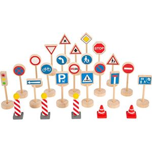 Small Foot Traffic Signs Set made of wood, accessory set for wooden vehicles & train sets, for kids aged 3+ years, 11736, Rot Small Foot Traffic Signs Set made of wood, accessory set for wooden vehicles & train sets, for kids aged 3+ years, 11736, Rot