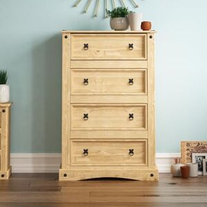 Vida Designs Corona Chest Of Drawers, 4 Drawers, Solid Pine Wood Vida Designs Corona Chest Of Drawers, 4 Drawers, Solid Pine Wood