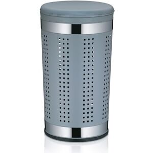 Kela laundry basket with lid, laundry basket metal basket light grey, laundry collector 30.5 x 60.5 cm, SEVILLA, coated metal Kela laundry basket with lid, laundry basket metal basket light grey, laundry collector 30.5 x 60.5 cm, SEVILLA, coated metal