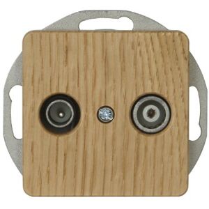 Kopp Milano 917030088 Natural Oak Antenna Socket with 2 Outputs TV/RF/Single or Through-Type Socket Kopp Milano 917030088 Natural Oak Antenna Socket with 2 Outputs TV/RF/Single or Through-Type Socket