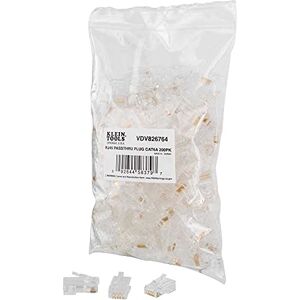 KLEIN TOOLS VDV826-764 Modular Data Plug for CAT6A and Larger Diameter CAT6 Indoor or Outdoor Ethernet Cable, 200-Pack KLEIN TOOLS VDV826-764 Modular Data Plug for CAT6A and Larger Diameter CAT6 Indoor or Outdoor Ethernet Cable, 200-Pack