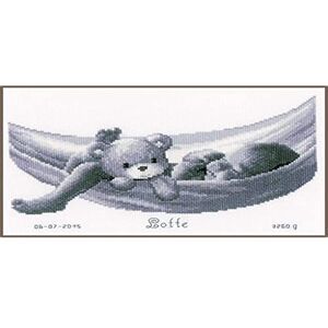 Vervaco Counted Cross Stitch Kit: Birth Record: Baby in Hammock, Multi-Colour Vervaco Counted Cross Stitch Kit: Birth Record: Baby in Hammock, Multi-Colour