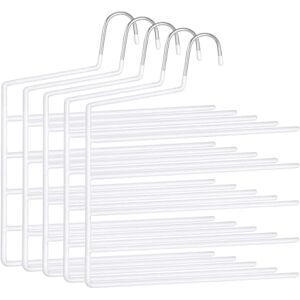 Relaxdays Multi, Set of 5, 5 Bars, Non-Slip, Space-Saving, HxW: 35 x 32 cm, Trouser Hangers, White, Iron, Plastic, 35 x 32 x 0.5 cm Relaxdays Multi, Set of 5, 5 Bars, Non-Slip, Space-Saving, HxW: 35 x 32 cm, Trouser Hangers, White, Iron, Plastic, 35 x 32 x 0.5 cm