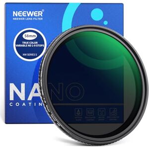 NEEWER 58mm True Colors Variable VND Filter ND2-ND400, Hard Stops Adjustable Neutral Density Filter with Multi Coated HD Optical Glass and Aluminum Frame NEEWER 58mm True Colors Variable VND Filter ND2-ND400, Hard Stops Adjustable Neutral Density Filter with Multi Coated HD Optical Glass and Aluminum Frame