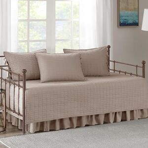 Comfort Spaces Taupe Microfiber Daybed Set - Daybed Comfort Spaces Taupe Microfiber Daybed Set - Daybed