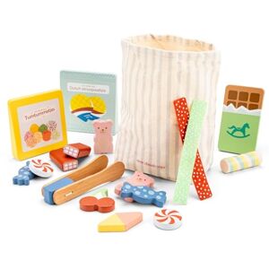 Woet Wooden Candy Play Food Set – FSC Pretend Role Play Sweets & Chocolates for Kids 3+ – Educational Fine Motor Skill Toys with Storage Bag – Gift for Boys and Girls Woet Wooden Candy Play Food Set – FSC Pretend Role Play Sweets & Chocolates for Kids 3+ – Educational Fine Motor Skill Toys with Storage Bag – Gift for Boys and Girls