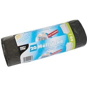 Papstar 14196 Drawstring Bin Bag Low-Density Polyethylene 60 Litres 75 x 65 cm Pack of 12 Grey Papstar 14196 Drawstring Bin Bag Low-Density Polyethylene 60 Litres 75 x 65 cm Pack of 12 Grey