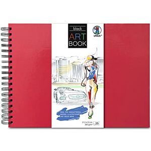 Ursus 25310022 Art Book Black 200 g/m² with Sturdy Spiral Bound Water-Repellent Hard Cover in Ruby Red, Protects Artworks and Hand Lettering Sketches Ursus 25310022 Art Book Black 200 g/m² with Sturdy Spiral Bound Water-Repellent Hard Cover in Ruby Red, Protects Artworks and Hand Lettering Sketches