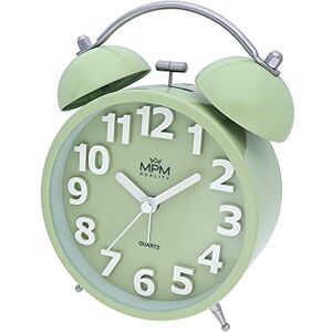 MPM Quality Design Metal Alarm Clock in Trendy Colours, Green/Pistacie, 3D Dial, Quartz Movement Sweep, LED Light Function, Analogue, Classic Ringing, Wakes Up Even the Biggest Sleepers MPM Quality Design Metal Alarm Clock in Trendy Colours, Green/Pistacie, 3D Dial, Quartz Movement Sweep, LED Light Function, Analogue, Classic Ringing, Wakes Up Even the Biggest Sleepers