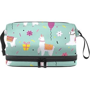 Generic Multi-Functional Storage Travel Cosmetic Bag with Handle,Cute Alpaca Birthday Balloon Floral,Large Capacity Travel Cosmetic Bag Generic Multi-Functional Storage Travel Cosmetic Bag with Handle,Cute Alpaca Birthday Balloon Floral,Large Capacity Travel Cosmetic Bag