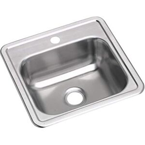 Elkay D115161 23 Gauge Stainless Steel 15" x 15" x 5.15625" Single Bowl Top Mount Bar/Prep Sink, Satin Finish, Bottom only Spray, 15 x 15 x 5.15625 Elkay D115161 23 Gauge Stainless Steel 15" x 15" x 5.15625" Single Bowl Top Mount Bar/Prep Sink, Satin Finish, Bottom only Spray, 15 x 15 x 5.15625