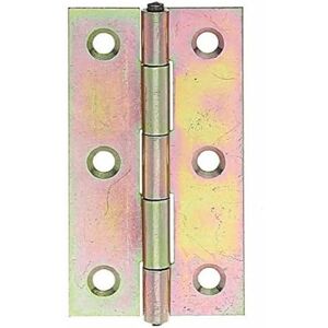 Alberts Gah- 345396 Hinge Raw Steel L x W 64 x 34 mm Thickness 1 mm Pack of 20 Galvanised Yellow Alberts Gah- 345396 Hinge Raw Steel L x W 64 x 34 mm Thickness 1 mm Pack of 20 Galvanised Yellow