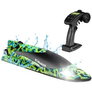 Overmax RC Boat 35 km/h X-SURGE Fast Remote Control Racing Speedboat with 2 Batteries, 30 Min Play, 100m Range, Jet Drive, Remote control boat with LED Lights, Auto-Flip, Waterproof, For Pool Lake Sea Overmax RC Boat 35 km/h X-SURGE Fast Remote Control Racing Speedboat with 2 Batteries, 30 Min Play, 100m Range, Jet Drive, Remote control boat with LED Lights, Auto-Flip, Waterproof, For Pool Lake Sea