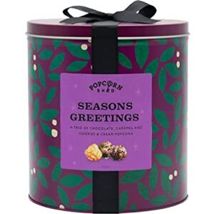 Popcorn Shed Season's Greetings Gourmet Popcorn Gift Tin, Ultimate Foodie Xmas Gift, Three Delicious Popcorn Flavours, Vegetarian Gift Purple 400g Popcorn Shed Season's Greetings Gourmet Popcorn Gift Tin, Ultimate Foodie Xmas Gift, Three Delicious Popcorn Flavours, Vegetarian Gift Purple 400g