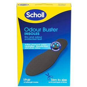 Dr. Scholl's Scholl Odour Buster Insoles, Odour Eliminator Shoe Insoles with Active Charcoal Odour Neutraliser Technology Ideal for Sweaty or Smelly Trainers, Trim to Fit, UK Size 3-11, 1 Pair Dr. Scholl's Scholl Odour Buster Insoles, Odour Eliminator Shoe Insoles with Active Charcoal Odour Neutraliser Technology Ideal for Sweaty or Smelly Trainers, Trim to Fit, UK Size 3-11, 1 Pair