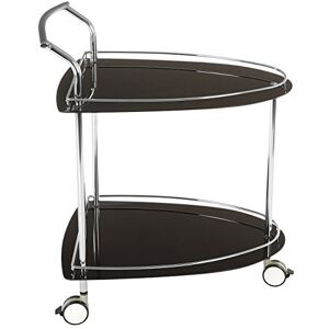 Premier Contemporary Serving Trolley, Black Tempered Glass, Chrome Finish Frame Premier Contemporary Serving Trolley, Black Tempered Glass, Chrome Finish Frame