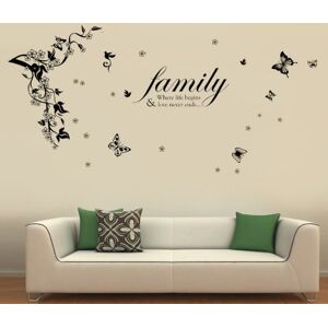 WALPLUS 100x80cm Wall Stickers Black Butterflies Vine & Family Inspirational Quote Sticker Mural Art Removable Self-Adhesive Decals Vinyl Nursury Children Boys Girls Kids Kindergarden Decors Gift WALPLUS 100x80cm Wall Stickers Black Butterflies Vine & Family Inspirational Quote Sticker Mural Art Removable Self-Adhesive Decals Vinyl Nursury Children Boys Girls Kids Kindergarden Decors Gift