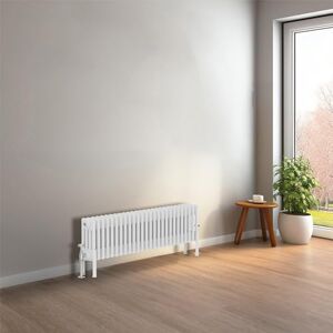 NRG Cast Iron Radiator Four Column 300x1190mm Gloss White Traditional Column Cast Iron Style Radiator Central Heating Radiator Perfect for Bathrooms, Kitchen, Living Room NRG Cast Iron Radiator Four Column 300x1190mm Gloss White Traditional Column Cast Iron Style Radiator Central Heating Radiator Perfect for Bathrooms, Kitchen, Living Room