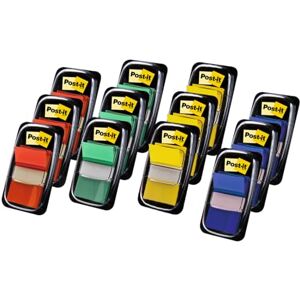 Post-it Index Flags, Medium, Assorted Colours, 10 + 2 FREE Dispensers, 25.4 mm x 43.2 mm, 50 Flags per Dispenser To Mark, Highlight or Color Code Important Information Post-it Index Flags, Medium, Assorted Colours, 10 + 2 FREE Dispensers, 25.4 mm x 43.2 mm, 50 Flags per Dispenser To Mark, Highlight or Color Code Important Information