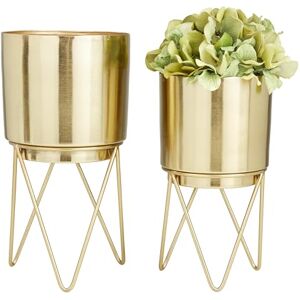 Deco 79 Decorative Indoor Outdoor Planter, Flower Pot for Living Room, Kitchen, Office, Patio Entryway, Metal, Gold Deco 79 Decorative Indoor Outdoor Planter, Flower Pot for Living Room, Kitchen, Office, Patio Entryway, Metal, Gold