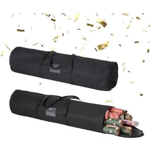 Relaxdays gift wrap organizer, set of 2, zip fastening, handles, HxD: 79 x 22 cm, storage bag, black, Polyester, Plastic, 79 x 22 x 22 cm Relaxdays gift wrap organizer, set of 2, zip fastening, handles, HxD: 79 x 22 cm, storage bag, black, Polyester, Plastic, 79 x 22 x 22 cm